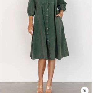 Baltic Born Forest Green Midi Dress